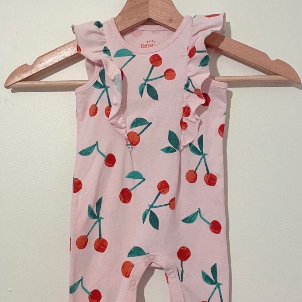 Cat & Jack Pink Romper with Cherry Design